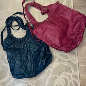 NWT🌷MOSSIMO🌷Bundle jewel tone vegan leather totes
